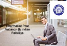 06 Govt Pharmacist Post Vacancy @ Indian Railways