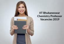 IIT Bhubaneswar Chemistry Professor Vacancies 2019