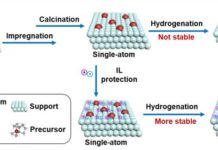 Stabilization of Single-Atoms by Ionic Liquids