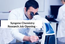 Syngene Chemistry Research Job Opening - Msc Chemistry Jobs