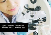 Zydus Chemistry Executive Job Opening 2019 - Chemistry Jobs