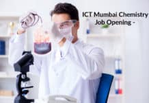 ICT Chemistry Job Opening - Msc Chemistry Project Assistant Job