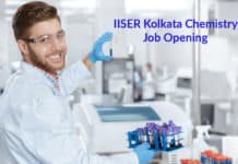 IISER Kolkata Chemistry Job Opening - Msc Chemistry Job 2019