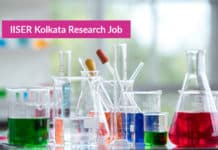 IISER Kolkata Research Job Opening – Msc Chemistry Job 2019