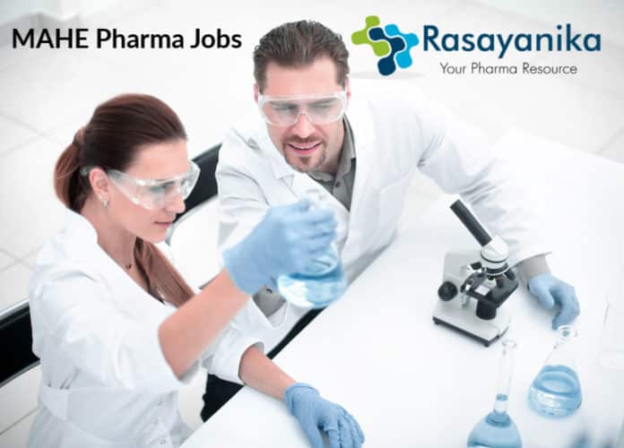 MAHE Pharma Research Assistant - Pharma Job Opening