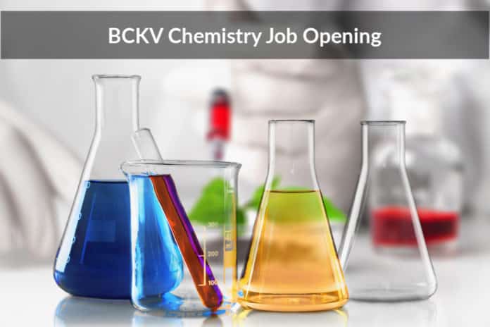 BCKV Chemistry Job Opening - Senior Research Fellow