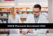 MAHE Pharmacist Recruitment 2020 - Application Details