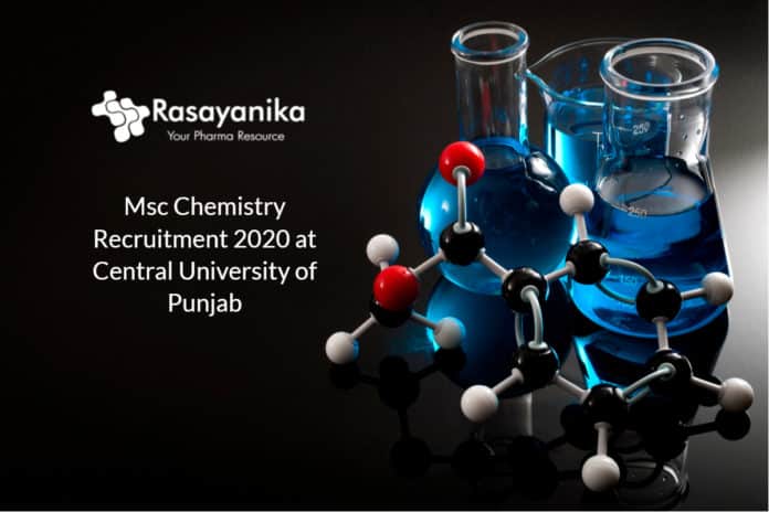 Msc Chemistry Recruitment 2020