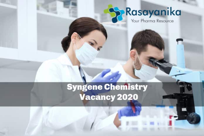 Syngene Chemistry Associate Scientist Vacancy 2020