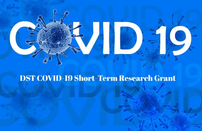 DST COVID-19 Short-Term Research Grant - Applications Invited