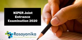 NIPER JEE 2020 – NIPER Joint Entrance Examination 2020 for MSc & PhD Candidates