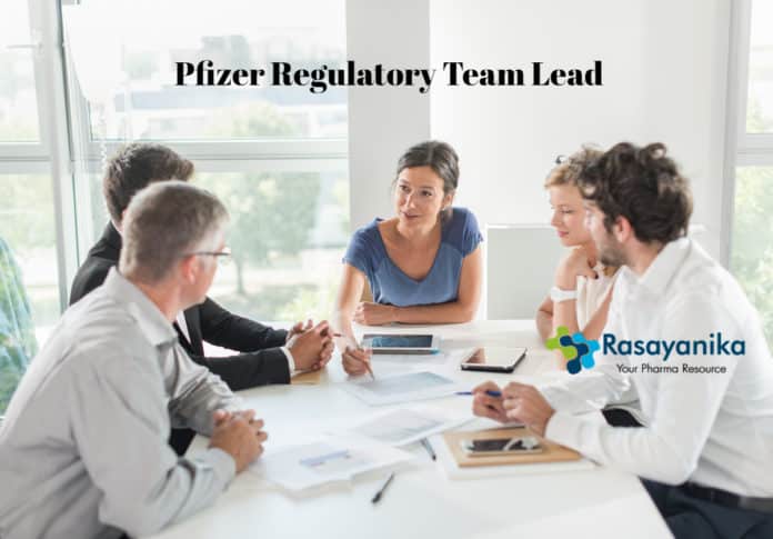 Pfizer Team Lead Regulatory Vacancy - Chemistry Pharma Apply