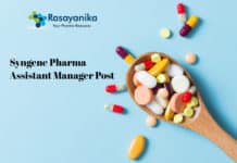Syngene Pharma Assistant Manager Post Vacancy - Apply