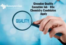 Givaudan Quality Executive Job - BSc Chemistry Candidates Apply