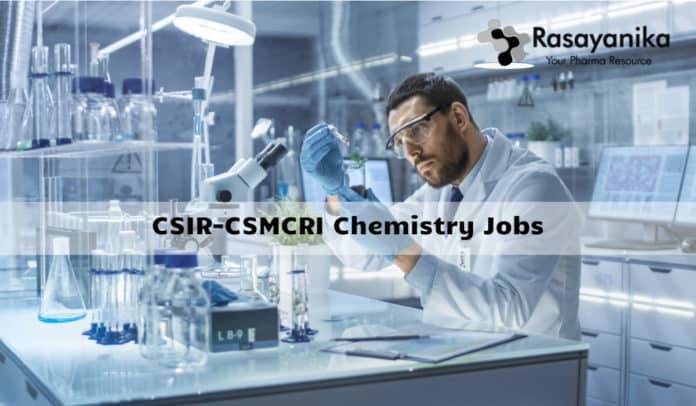 CSIR-CSMCRI PA Recruitment 2020 - MSc Chemistry Job