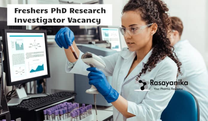 Freshers PhD Research Investigator Vacancy @ Syngene
