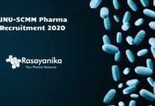 JNU-SCMM Pharma Recruitment 2020 - Application Details
