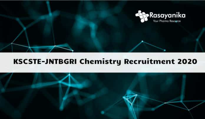 KSCSTE-JNTBGRI Chemistry Recruitment 2020 - Application Details