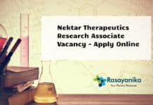 Nektar Therapeutics Research Associate Vacancy - Apply Online
