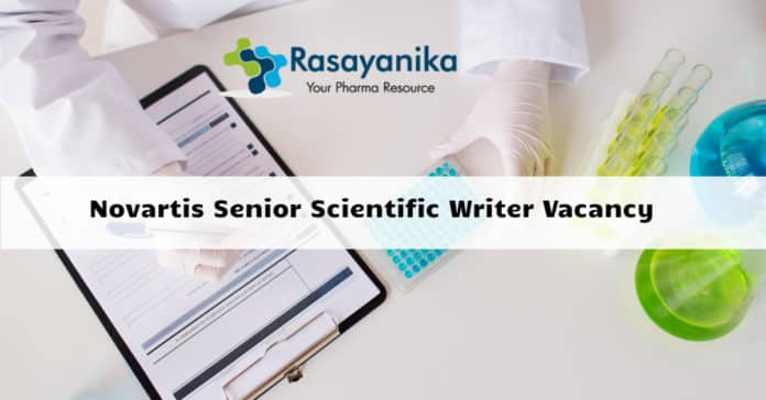 Novartis Senior Scientific Writer Vacancy - Apply Online