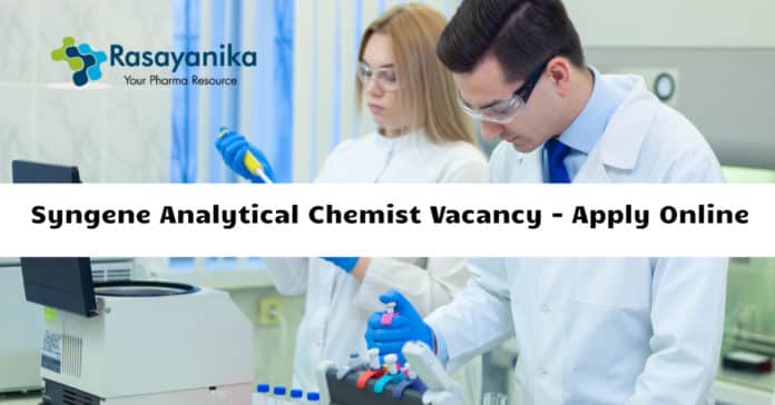 Syngene Analytical Chemist Vacancy - Apply Online