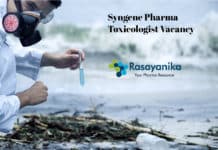 Syngene Pharma Toxicologist Vacancy - Apply Online