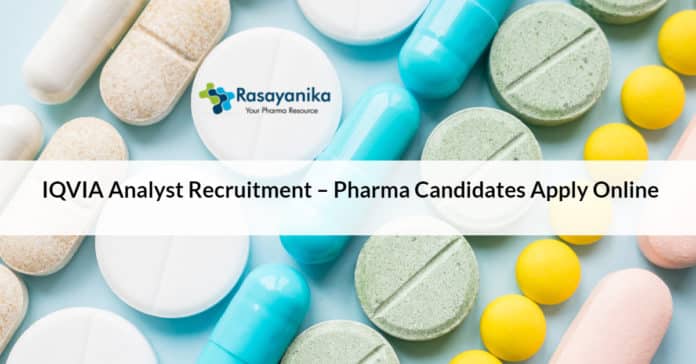 IQVIA Analyst Recruitment – Pharma Candidates Apply Online