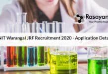 NIT Warangal JRF Recruitment 2020 - Application Details