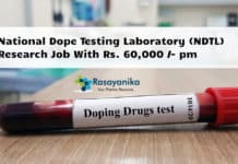 National Dope Testing Laboratory (NDTL) Research Job With Rs. 60,000 /- pm