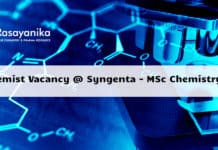 Jr Chemist Vacancy 2020 @ Syngenta - MSc Chemistry Apply