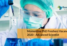 Momentive PhD Freshers Vacancy 2020 - Advanced Scientist