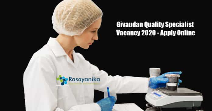 Givaudan Quality Specialist Vacancy 2020 - Apply Online