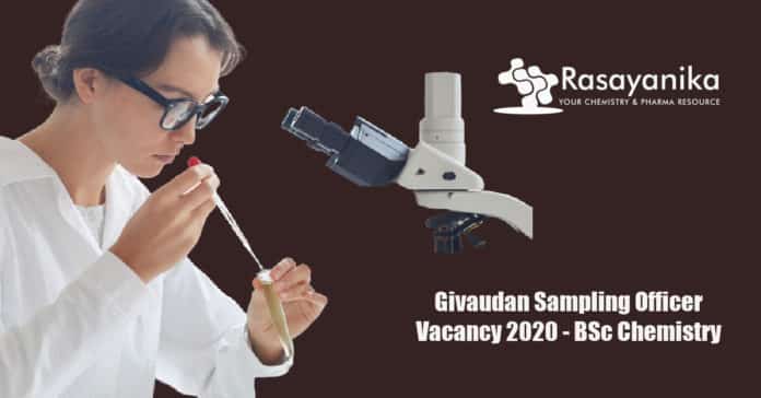 Givaudan Sampling Officer Vacancy 2020 - BSc Chemistry