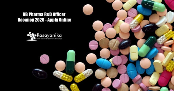 RB Pharma R&D Officer Vacancy 2020 - Apply Online