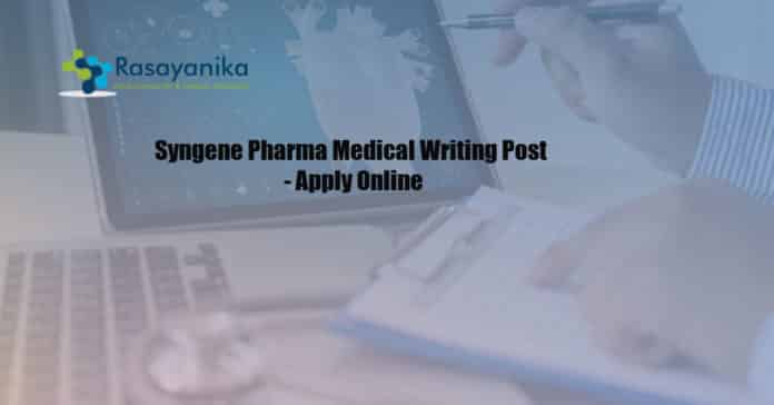 Syngene Pharma Medical Writing Post - Apply Online