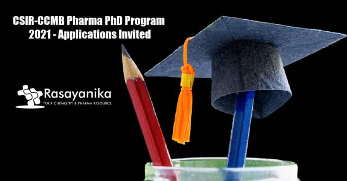 CSIR-CCMB Pharma PhD Program 2021 - Applications Invited