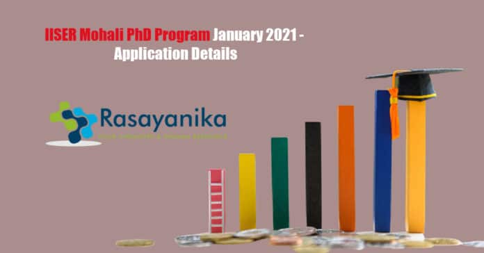 IISER Mohali PhD Program January 2021 - Application Details