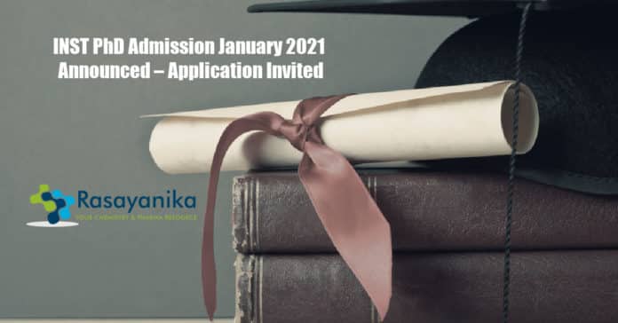 INST PhD Admission January 2021 Announced – Application Invited