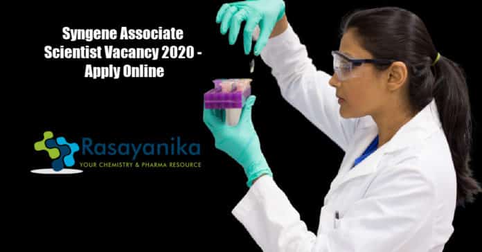 Syngene Associate Scientist Vacancy 2020 - Apply Online
