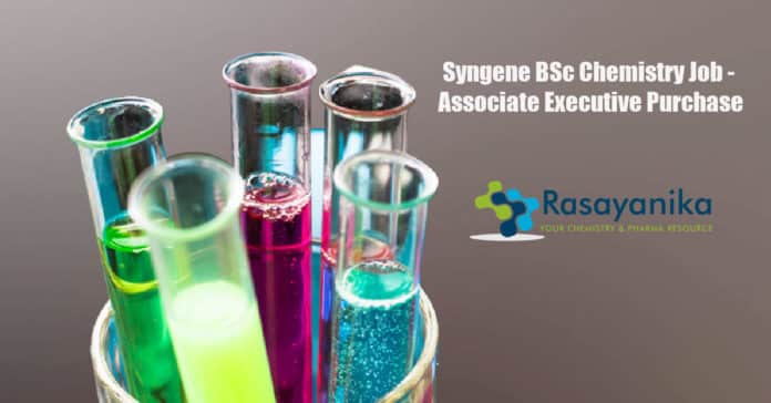 Syngene BSc Chemistry Job - Associate Executive Purchase