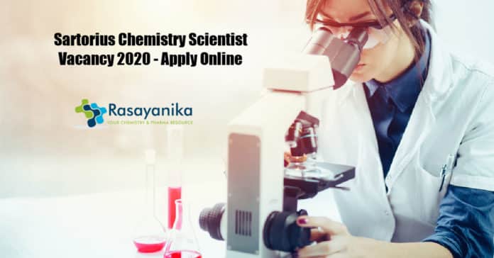 Sartorius Chemistry Scientist Vacancy 2020 - Apply Online