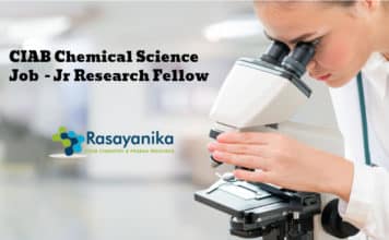 CIAB Chemical Science Job Vacancy 2020 - Jr Research Fellow