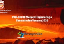 CSIR-CGCRI Chemical Engineering & Chemistry Job Vacancy 2020