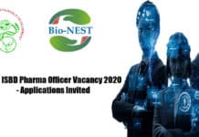 Govt ISBD Pharma Officer Vacancy 2020 - Applications Invited