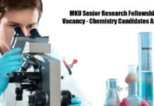 MKU Senior Research Fellowship Vacancy - Chemistry Candidates Apply