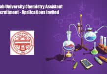 Panjab University Chemistry Assistant Recruitment - Applications Invited