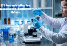RCB Research Fellow Post Vacancy 2020 - Application Details