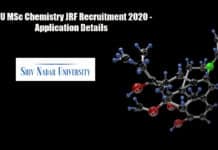 SNU MSc Chemistry JRF Recruitment 2020 - Application Details