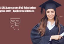NIPER-SAS Announces PhD Admission Program 2021 - Application Details