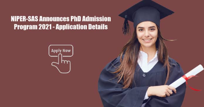 NIPER-SAS Announces PhD Admission Program 2021 - Application Details